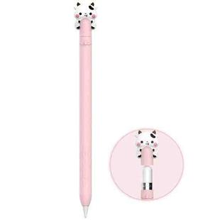 For Apple Pencil 1 LC129-1 Cartoon Anti-roll Silicone Protective Stylus Pen Case(Pink Cow)