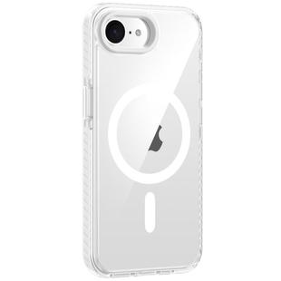 For iPhone 16e Airbag TPU + TPE+ PC Clear MagSafe Phone Case(White)