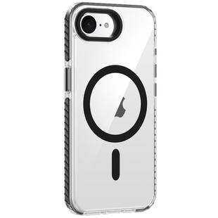 For iPhone 16e Airbag TPU + TPE+ PC Clear MagSafe Phone Case(Black)