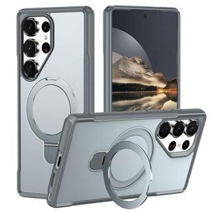 For Samsung Galaxy S25 Ultra 5G Skin Feel Magnetic Holder MagSafe Phone Case(Grey)