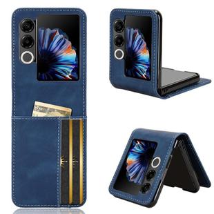 For ZTE nubia Flip2 Skin-feeling Half-split Card Slot Folding Phone Case(Blue)