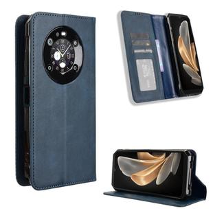 For Fossibot F109 Magnetic Buckle Retro Texture Leather Phone Case(Blue)