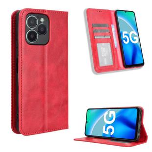 For Fossibot S1 5G Magnetic Buckle Retro Texture Leather Phone Case(Red)