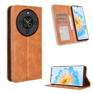 For Fossibot S3 Pro Magnetic Buckle Retro Texture Leather Phone Case(Brown)