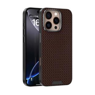 For iPhone 16 Pro ABEEL Ruyi Pattern 6D Micro Relief MagSafe Leather Phone Case(Brown)