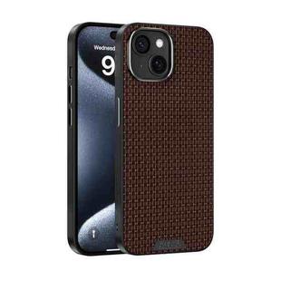 For iPhone 15 Plus ABEEL Ruyi Pattern 6D Micro Relief MagSafe Leather Phone Case(Brown)