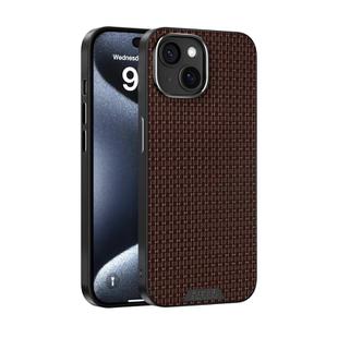 For iPhone 14 ABEEL Ruyi Pattern 6D Micro Relief MagSafe Leather Phone Case(Brown)