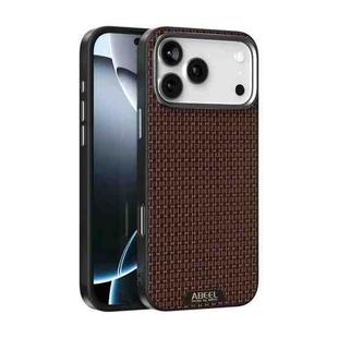 For iPhone 17 Pro Max ABEEL Ruyi Pattern 6D Micro Relief MagSafe Leather Phone Case(Brown)