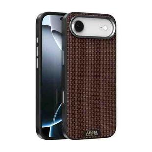 For iPhone 17 Air ABEEL Ruyi Pattern 6D Micro Relief MagSafe Leather Phone Case(Brown)