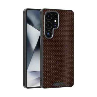 For Samsung Galaxy S25 Ultra 5G ABEEL Ruyi Pattern 6D Micro Relief MagSafe Leather Phone Case(Brown)