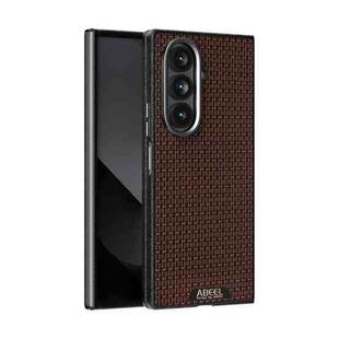 For Samsung Galaxy Z Fold7 5G ABEEL Ruyi Pattern 6D Micro Relief MagSafe Leather Phone Case(Brown)