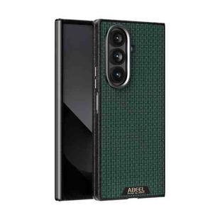 For Samsung Galaxy Z Fold7 5G ABEEL Ruyi Pattern 6D Micro Relief MagSafe Leather Phone Case(Green)