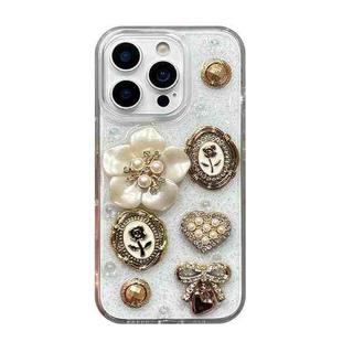For iPhone 17 Epoxy Acrylic Hybrid TPU Phone Case(3D Pearl Flowers)