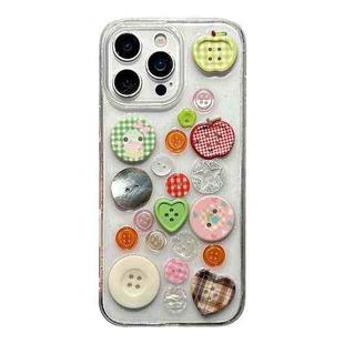 For iPhone 14 Plus Epoxy Acrylic Hybrid TPU Phone Case(Colored Buttons)