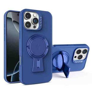 For iPhone 16 Pro Y-shape Holder MagSafe Rugged Shockproof Phone Case(Royal Blue)