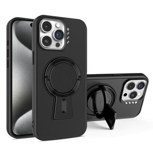 For iPhone 15 Pro Max Y-shape Holder MagSafe Rugged Shockproof Phone Case(Black)
