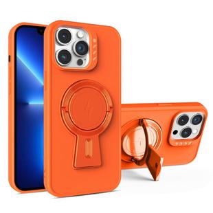 For iPhone 13 Pro Y-shape Holder MagSafe Rugged Shockproof Phone Case(Orange)