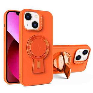 For iPhone 13 Y-shape Holder MagSafe Rugged Shockproof Phone Case(Orange)