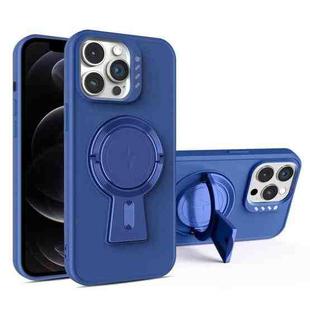 For iPhone 12 Pro Y-shape Holder MagSafe Rugged Shockproof Phone Case(Royal Blue)