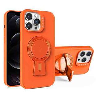 For iPhone 12 Pro Y-shape Holder MagSafe Rugged Shockproof Phone Case(Orange)