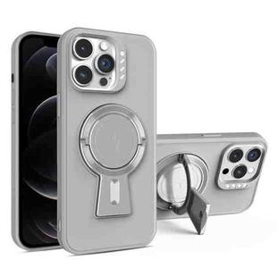For iPhone 12 Pro Y-shape Holder MagSafe Rugged Shockproof Phone Case(Grey)