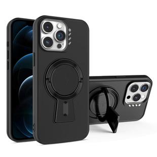 For iPhone 12 Pro Max Y-shape Holder MagSafe Rugged Shockproof Phone Case(Black)