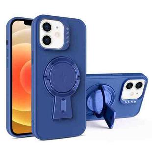 For iPhone 12 Y-shape Holder MagSafe Rugged Shockproof Phone Case(Royal Blue)