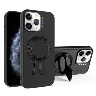 For iPhone 11 Pro Max Y-shape Holder MagSafe Rugged Shockproof Phone Case(Black)