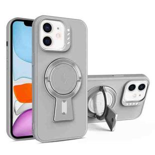 For iPhone 11 Y-shape Holder MagSafe Rugged Shockproof Phone Case(Grey)