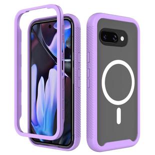 For Google Pixel 9a Starry Sky Solid Color MagSafe TPU Clear PC Phone Case(Purple)