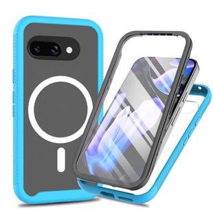 For Google Pixel 9a Starry Sky Solid Color Series MagSafe Phone Case with PET Film(Sky Blue)