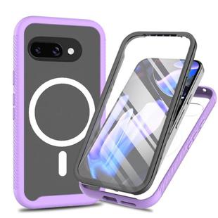 For Google Pixel 9a Starry Sky Solid Color Series MagSafe Phone Case with PET Film(Purple)