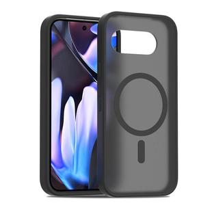 For Google Pixel 9a Skin Feel TPU Hybrid PC MagSafe Phone Case(Black)