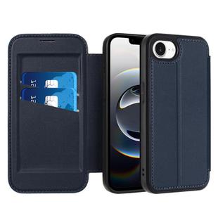 For iPhone 16e Magnetic Armor Series RFID Card Slots Leather Phone Case(Blue)
