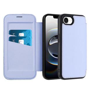 For iPhone 16e Magnetic Armor Series RFID Card Slots Leather Phone Case(Purple)