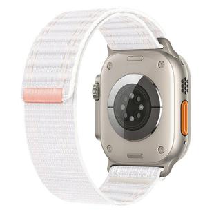 For Apple Watch 46mm / 49mm / 45mm / 44mm Kalebol Ocean Wave Nylon Strap(Pink White)