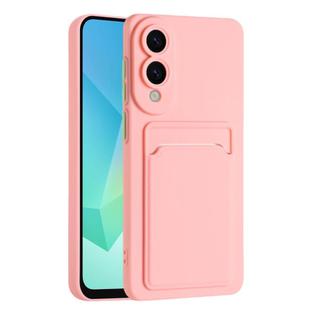 For Samsung Galaxy S25 Edge 5G Skin Feel Card Contrast Color Button TPU Phone Case(Pink)