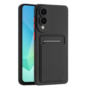 For Samsung Galaxy S25 Edge 5G Skin Feel Card Contrast Color Button TPU Phone Case(Black)