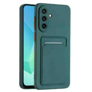 For Samsung Galaxy A56 5G Skin Feel Card Contrast Color Button TPU Phone Case(Dark Green)