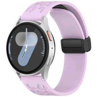 20mm Kalebol Universal Leopard Print Magnetic Folding Buckle Silicone Strap(Purple)