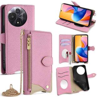 For TCL 60R 5G Crossbody Chain Fishtail Litchi Leather Phone Case(Pink)