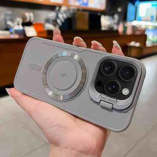 For iPhone 16 Pro Lens Frame Holder Blade MagSafe Phone Case(Space Gray)
