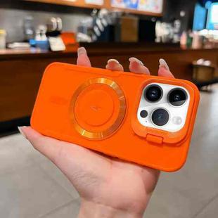 For iPhone 14 Pro Lens Frame Holder Blade MagSafe Phone Case(Orange)