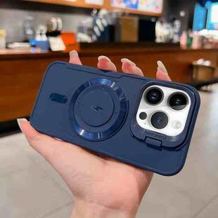 For iPhone 13 Pro Max Lens Frame Holder Blade MagSafe Phone Case(Dark Blue)
