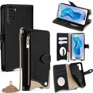 For ZTE Nubia S 5G A403ZT Crossbody Chain Fishtail Litchi Leather Phone Case(Black)