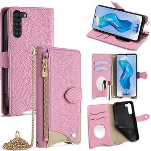 For ZTE Nubia S 5G A403ZT Crossbody Chain Fishtail Litchi Leather Phone Case(Pink)