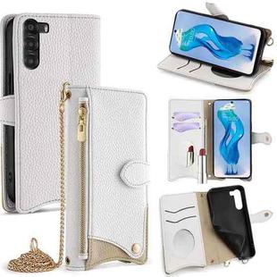 For ZTE Nubia S 5G A403ZT Crossbody Chain Fishtail Litchi Leather Phone Case(White)