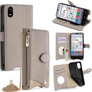 For ZTE Kantan Sumaho 4 A402ZT Crossbody Chain Fishtail Litchi Leather Phone Case(Grey)