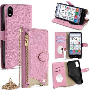 For ZTE Kantan Sumaho 4 A402ZT Crossbody Chain Fishtail Litchi Leather Phone Case(Pink)