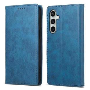 For Samsung Galaxy S25 FE 5G Business Solid Color Magnetic RFID Leather Phone Case(Blue)